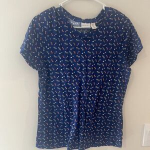TABITHA WEBB Navy sunglasses novelty graphic print cotton shirt Size L